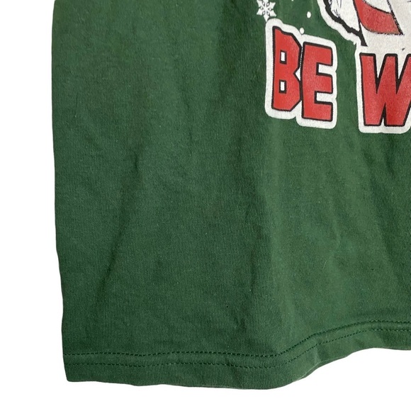 Mad Engine Star Wars Merry Force Be With You Yoda Santa Short Sleeve Tee Medium - Picture 4 of 15